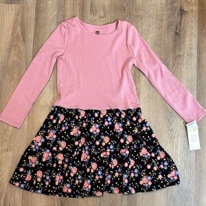 Tea Collection Pink and Black Floral Dress